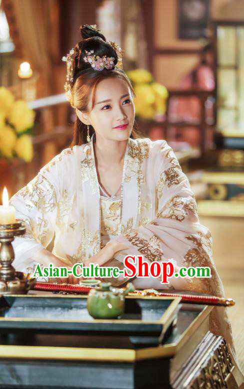 Chinese Historical Television Bloody Romance Ancient Female Swordsman Wan Mei Dress and Headpiece for Women