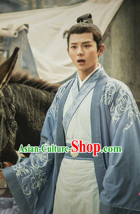 Chinese Ancient Tang Dynasty Scholar Sang Chen Clothing Historical Drama Miss Truth Costume and Headpiece for Men
