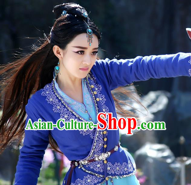 Chinese Historical Drama The Legend of Zu Ancient Fairy Yu Wuxin Costume and Headpiece for Women