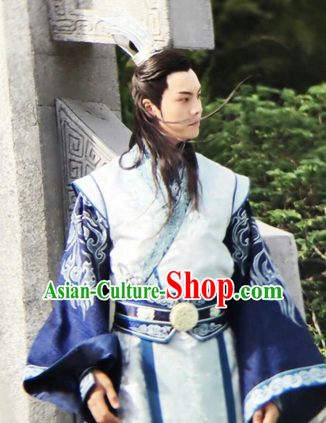 Chinese Ancient Swordsman Ding Yin Clothing Historical Drama The Legend of Zu Costume for Men