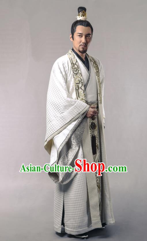 Swords of Legends Chinese Ancient Duke Yue Shaocheng Clothing Historical Drama Costume and Headwear for Men