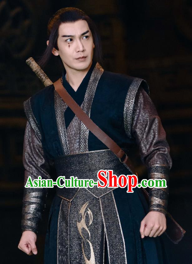 Swords of Legends Chinese Ancient Priest Xie Yi Clothing Historical Drama Costume and Headwear for Men