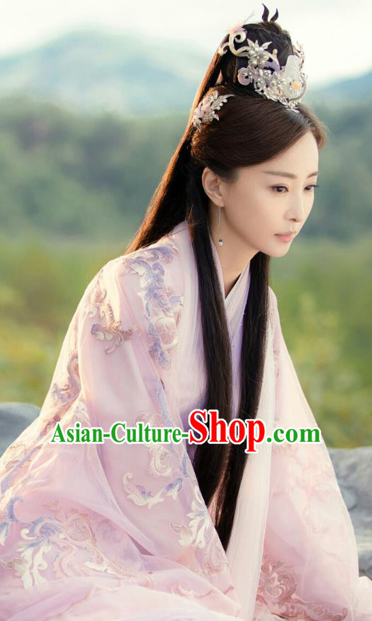 Chinese Historical Drama Love Better Than Immortality Ancient Princess Leng Ning Costume and Headpiece for Women