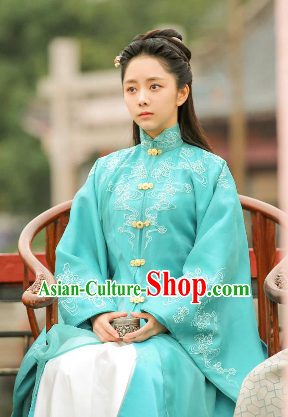 Chinese Historical Drama Ancient Ming Dynasty Noble Lady Yuan Jinxia Hanfu Dress Under the Power Costume and Headpiece for Women