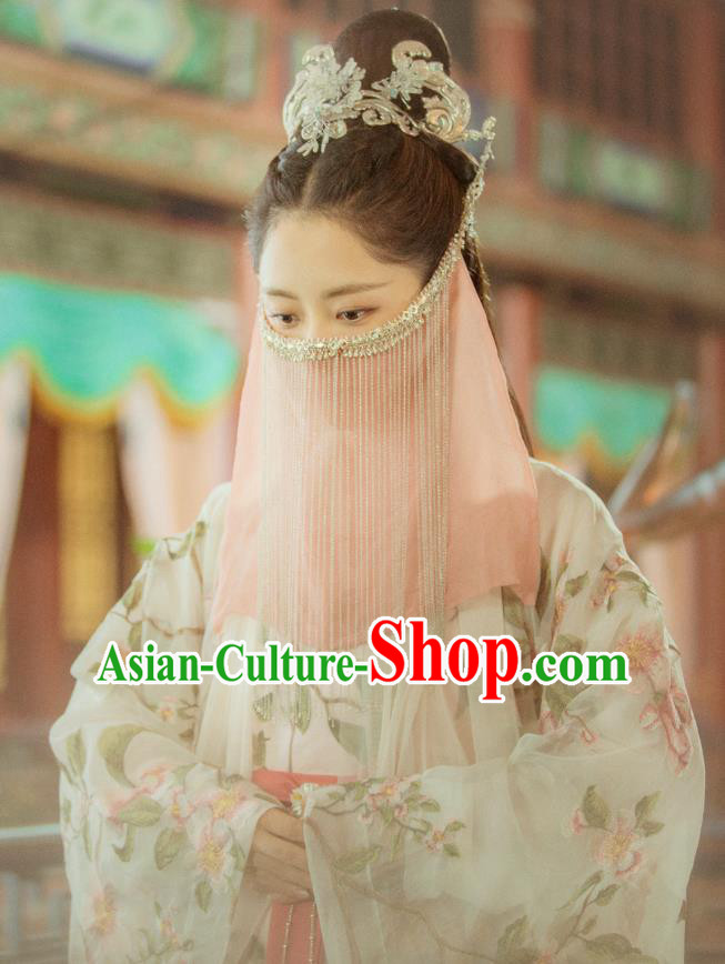 Chinese Historical Drama Ancient Ming Dynasty Courtesan Yuan Jinxia Hanfu Dress Under the Power Costume and Headpiece for Women