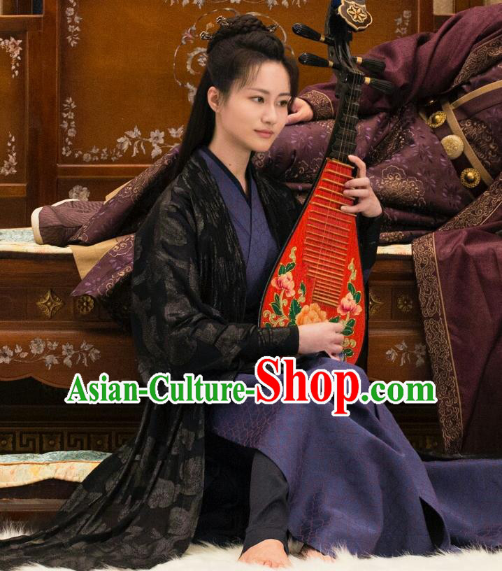 Chinese Ancient Ming Dynasty Courtesan Zhai Lanye Dress Drama Under the Power Yuan Jinxia Costume and Headpiece for Women