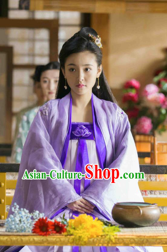 Chinese Ancient Tang Dynasty Noble Lady Ye Yuanan Dress Historical Drama An Oriental Odyssey Costume and Headpiece for Women