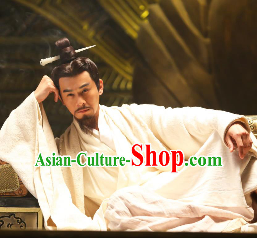 Drama Hero Dream Chinese Ancient Qin Dynasty Emperor Ying Zheng Costume and Headpiece Complete Set
