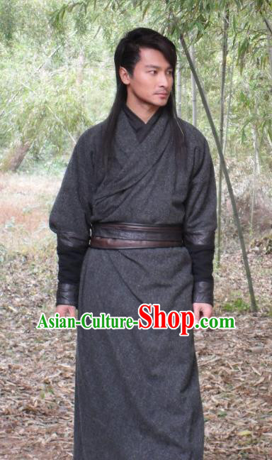 Chinese Ancient Kawaler Costumes Black Apparels Garment Drama Butterfly Sword Swordsman Ye Xiang Clothing
