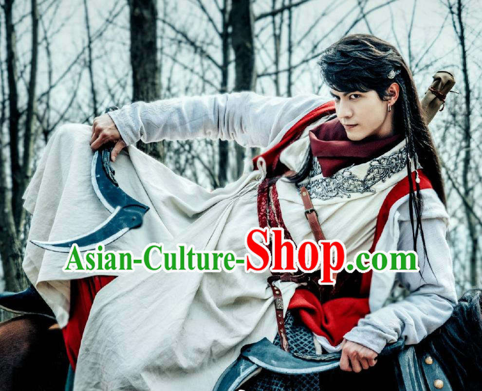 Chinese Ancient Young Knight Apparels Garment and Headwear Wuxia Drama The Lost Swordship Swordsman Yi Feng Costumes