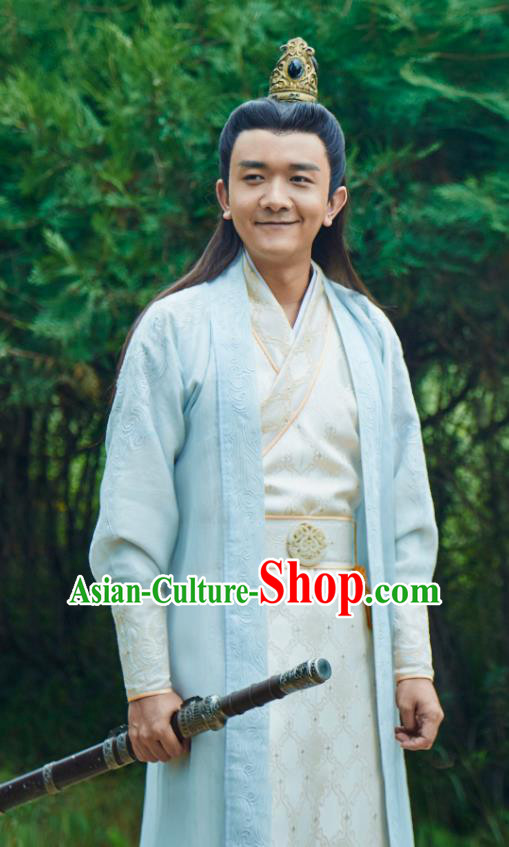 Chinese Ancient Young Castellan Apparels Costumes and Headwear Wuxia Drama Xiya Xia Swordsman Yue Hao Garment