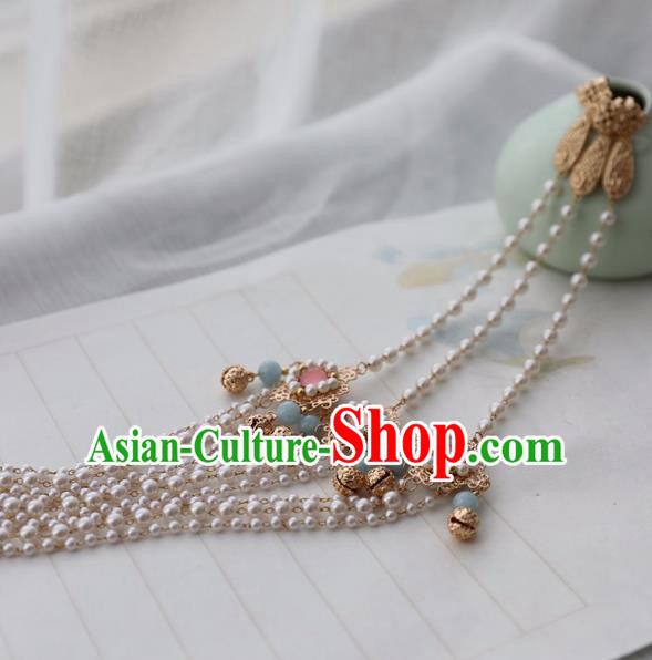 Chinese Ancient Princess Pendant Women Accessories Pearls Tassel Waist Jewelry