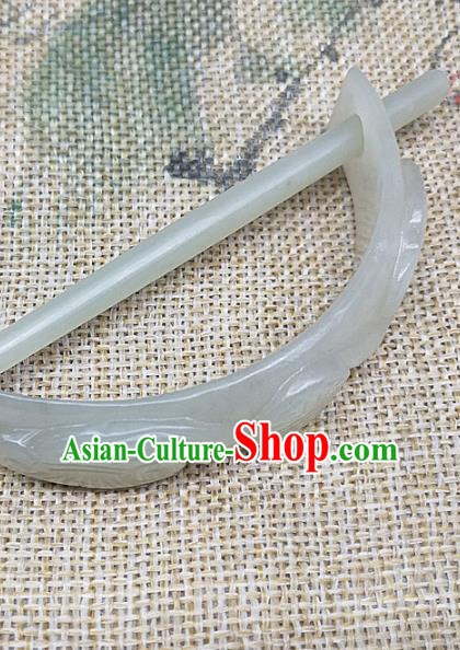 Chinese Ancient Swordsman Jade Headwear Hanfu Hair Accessories Jade Hairdo Crown Hairpin