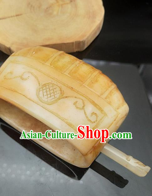 Chinese Ancient Emperor Jade Headwear Hanfu Hair Accessories Hairpin Jade Hairdo Crown