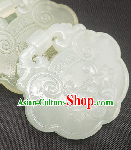 Chinese Handmade Jade Necklace Craft Pendant Hsiuyen Jade Label Carving Monster Jade Accessories