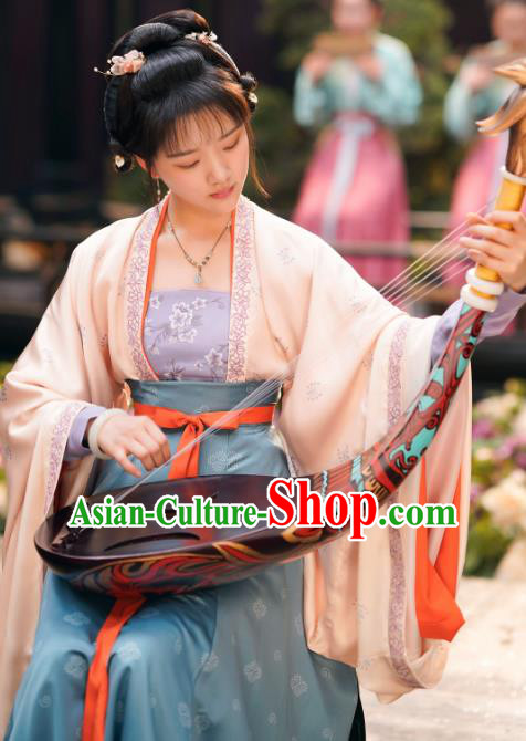 Chinese Ancient Song Dynasty Princess Fukang Historical Costumes and Headpieces Drama Serenade of Peaceful Joy Zhao Huirou Hanfu Dress Garment