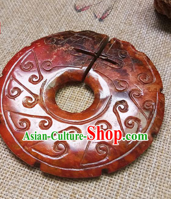 Chinese Handmade Jade Annular Waist Accessories Handgrip Craft Handmade Jade Jewelry Jade Carving Dragon Pendant