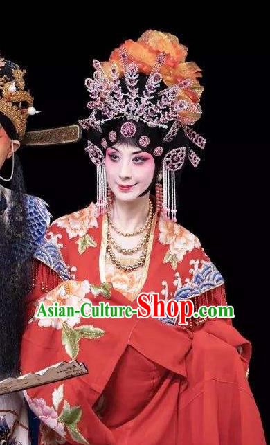 Chinese Peking Opera Hua Tan Garment Costumes the Royal Consort of Tang Female Dan Apparel Dress and Headpieces
