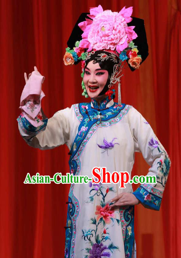 Chinese Peking Opera Hua Dan Costumes the Fourth Son Visits His Mother Diva Princess Apparel Garment Dress and Headwear