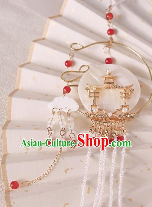 Chinese Handmade Carving Shell Belt Accessories Handmade Tassel Waist Pendant