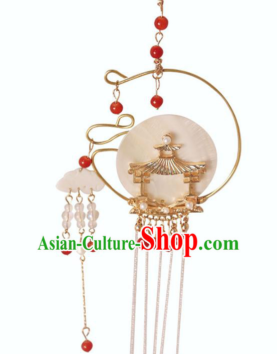 Chinese Handmade Carving Shell Belt Accessories Handmade Tassel Waist Pendant