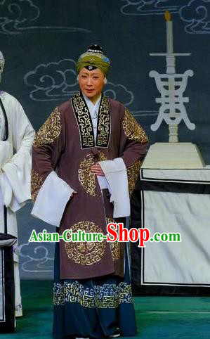 Chinese Traditional Peking Opera Elderly Lady Garment Costumes Yangmen Female General Dowager Countess She Saihua Apparels and Headwear