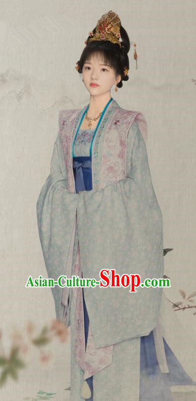 Ancient Chinese Royal Princess Garment Song Dynasty Drama Serenade of Peaceful Joy Zhao Huirou Historical Costumes and Headdress