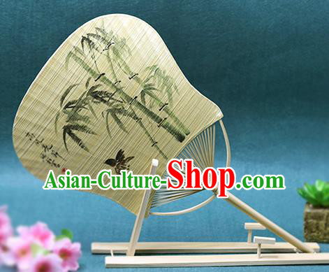 Handmade Chinese Ink Painting Bamboo Fans Traditional Classical Dance Bamboo Palace Fan for Women