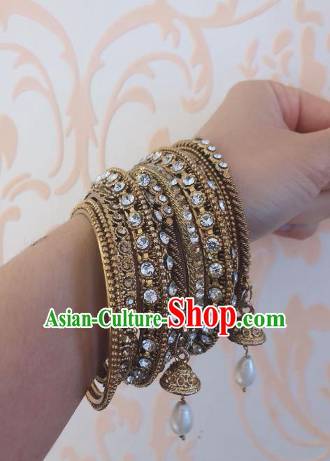 Indian Traditional Wedding Crystal Bracelet Asian India Bride Jewelry Accessories for Women