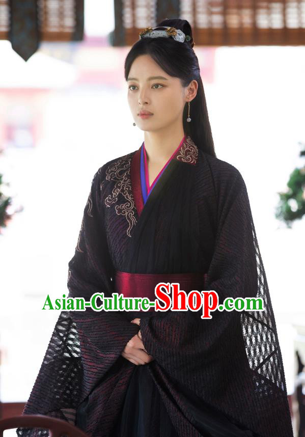 Chinese Ancient Drama Qing Yu Nian Blessed Maiden of Northern Qi Haitang Duoduo Joy of Life Replica Costume and Headpiece Complete Set