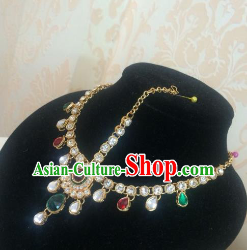 Traditional Indian Court Wedding Hair Clasp Asian India Eyebrows Pendant Headwear Jewelry Accessories for Women