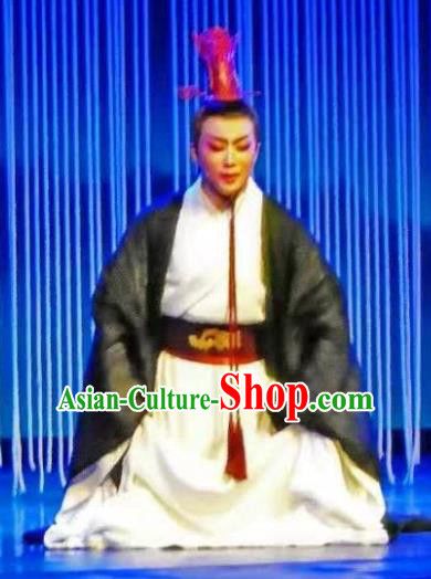 Chinese Yue Opera Xiaosheng Qian Chu Young Male and Headwear Shaoxing Opera King Wu Yue Garment Niche Apparels Costumes