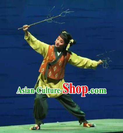 A Song of The Travelling Son Chinese Yue Opera Young Boy Costumes and Headwear Shaoxing Opera Wa Wa Sheng Teenager Garment Apparels