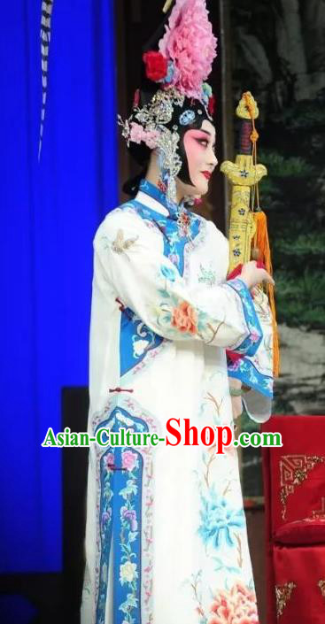 Chinese Beijing Opera Hua Tan Dress Costumes Zhu Lian Zhai Apparels Peking Opera Court Lady Garment and Headdress