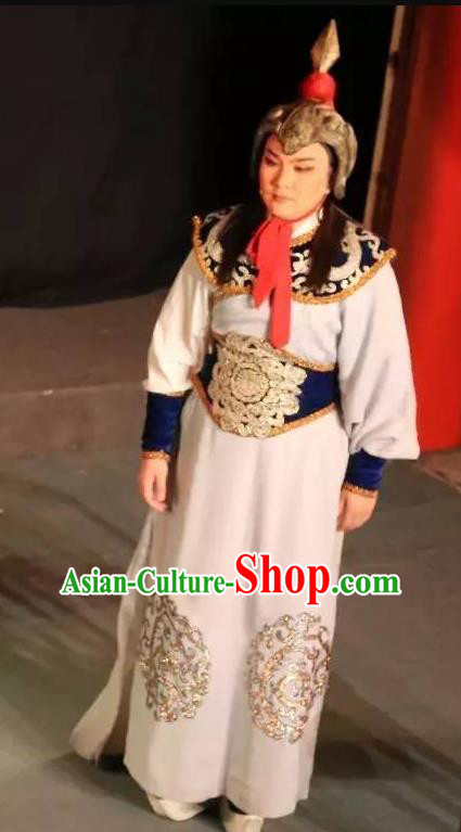 Chinese Yue Opera Wusheng Baihua River Apparels Costumes and Headwear Shaoxing Opera Martial Male General Garment