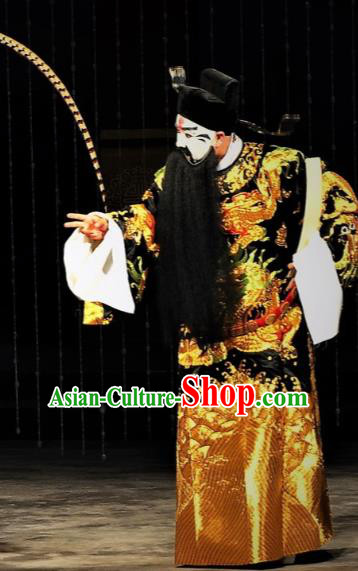 Chinese Classical Kun Opera Elderly Male Costumes Garment and Hat The Palace of Eternal Youth Peking Opera Official Apparels