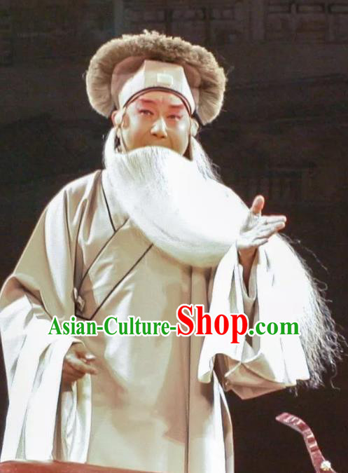 Chinese Classical Kun Opera Old Men Costumes The Palace of Eternal Youth Apparels Peking Opera Elderly Male Garment and Hat