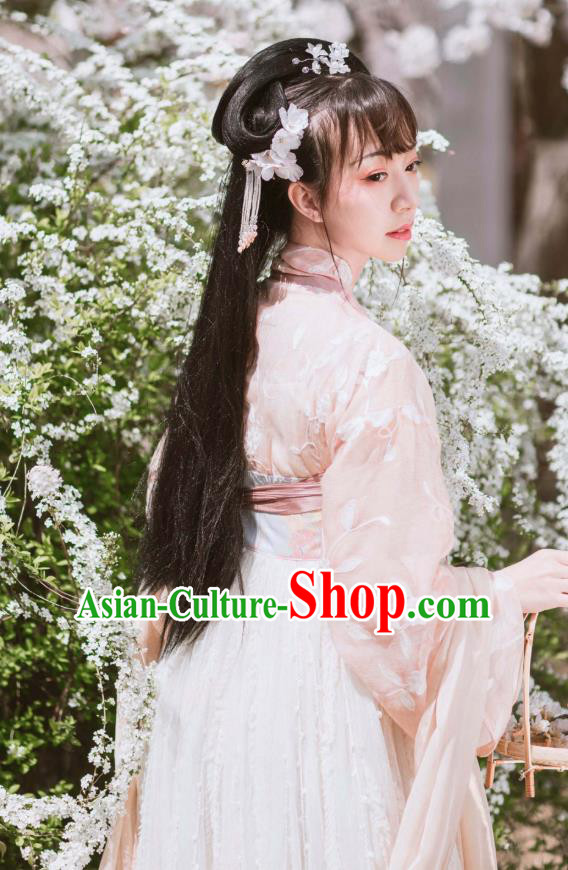 Chinese Traditional Garment Embroidered Hanfu Dress Ancient Noble Lady Historical Costumes for Women