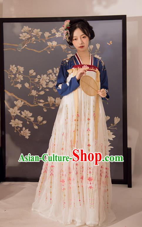 Chinese Ancient Embroidered Hanfu Dress Court Lady Historical Costumes Traditional Tang Dynasty Garment