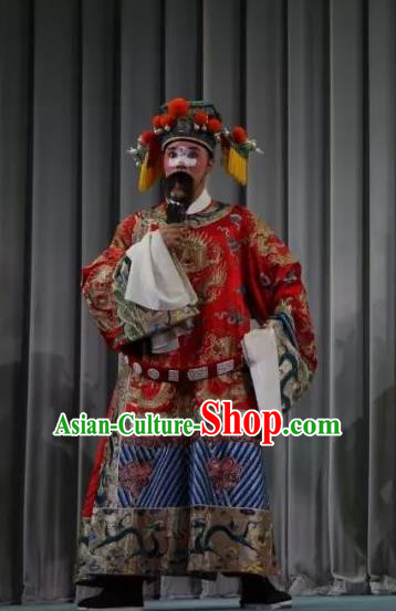 Bai Sui Gua Shuai Chinese Yue Opera Clown Male Apparels and Headwear Shaoxing Opera Chou Role Garment Costumes