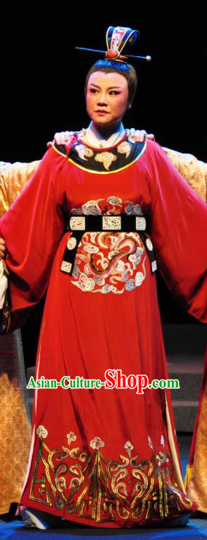 Chinese Yue Opera Scholar Zhang Lun Garment and Headwear Shaoxing Opera Young Male Costumes Xiaosheng Clothing