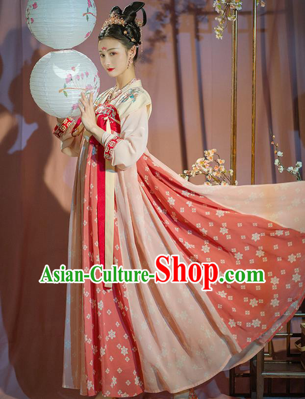 Traditional Chinese Ancient Hanfu Dress Garment Tang Dynasty Court Lady Princess Historical Costumes