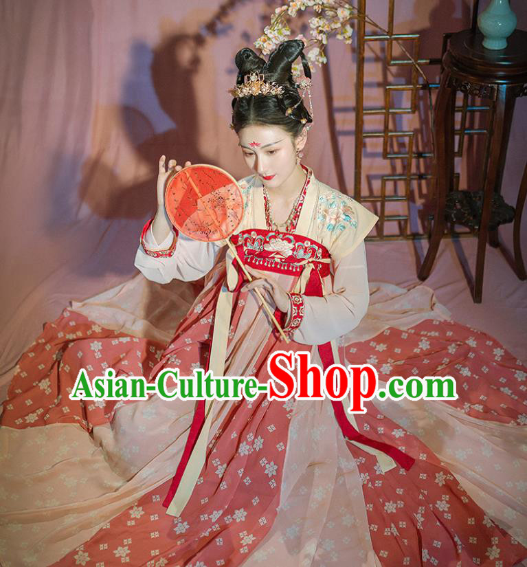 Traditional Chinese Ancient Hanfu Dress Garment Tang Dynasty Court Lady Princess Historical Costumes