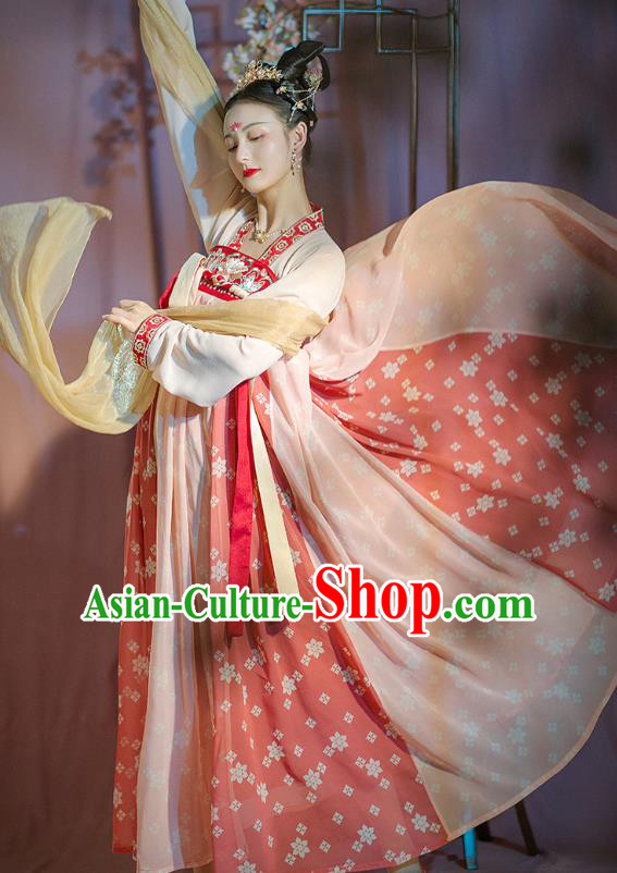 Traditional Chinese Ancient Hanfu Dress Garment Tang Dynasty Court Lady Princess Historical Costumes