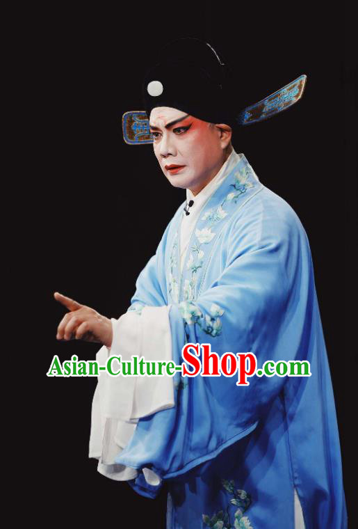 Bai Luo Shan Chinese Kun Opera Scholar Xu Jizu Apparels Garment Costumes and Headwear Kunqu Opera Xiaosheng Young Male Clothing
