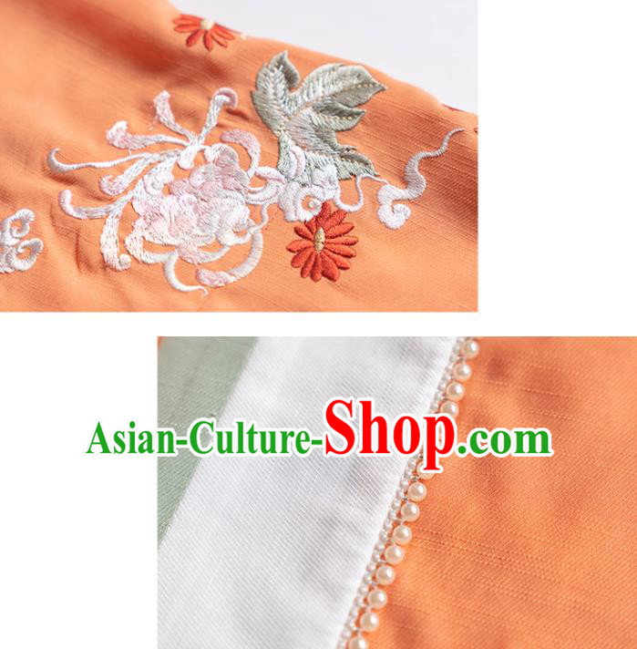 Chinese Traditional Song Dynasty Hanfu Dress Historical Costumes Ancient Young Lady Embroidered Garment