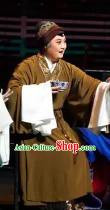 Chinese Kun Opera Elderly Woman Apparels Costumes and Hair Accessories Kunqu Opera Gu Yanwu Old Dame Dress Garment