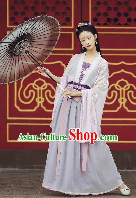 Chinese Ancient Young Lady Garment Historical Costumes Traditional Tang Dynasty Hanfu Dress