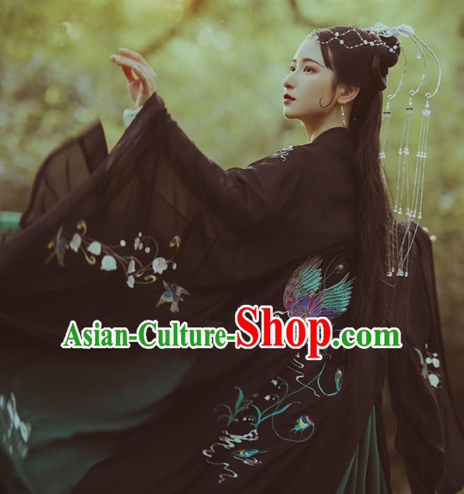 Chinese Traditional Tang Dynasty Princess Embroidered Hanfu Dress Ancient Palace Lady Garment Historical Costumes