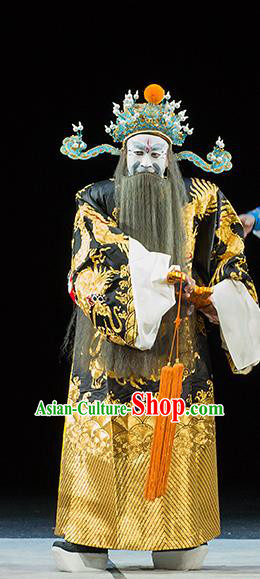 Continue the Pipa Chinese Kun Opera Elderly Male Costumes and Headwear Kunqu Opera Laosheng Garment Apparels Cao Cao Clothing